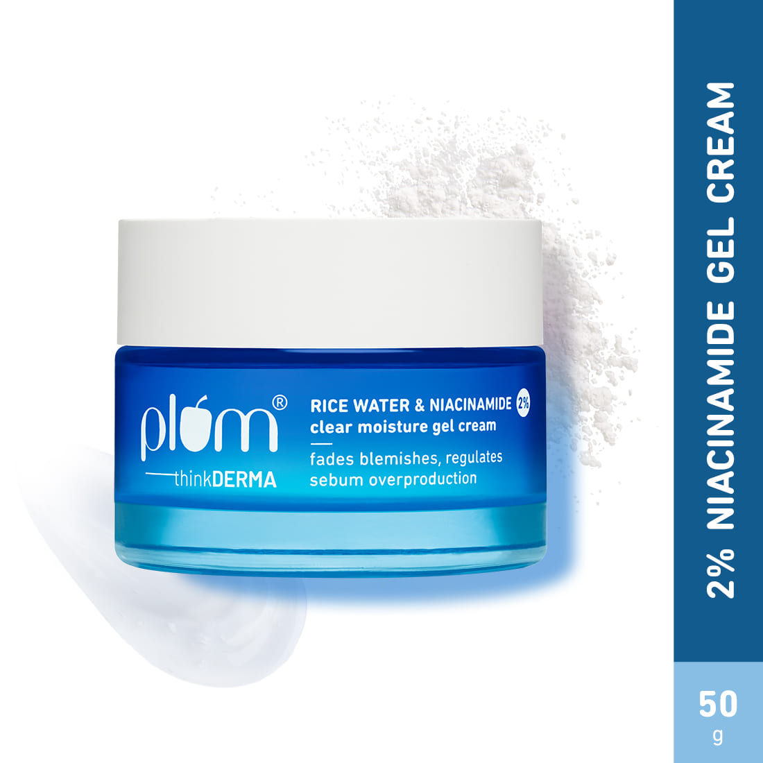 Buy Plum thinkDERMA 2% Niacinamide & Rice Water Clear Moisture Gel Cream | Fades Blemishes & Brightens Skin | with 3% MatmarineTM for Oil Control | Lightweight & Non-sticky | 100% Vegan | 50g - Purplle