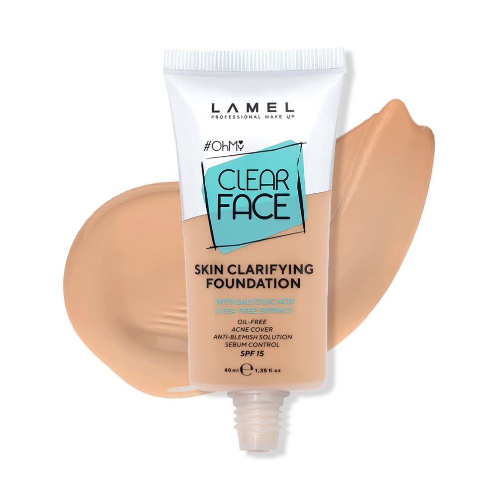 Buy LAMEL Oh my Clear Face Foundation SPF15 404 Custard 40ml - Purplle