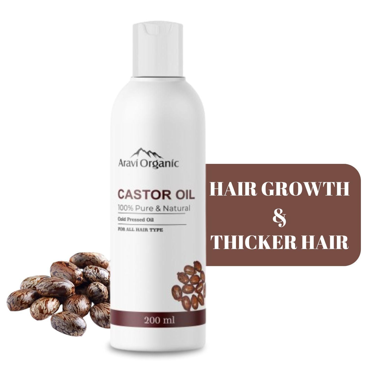 Buy Aravi Organic 100% Pure Cold Pressed Castor Oil - For Healthy Hair and Skin - 200 ml - Purplle