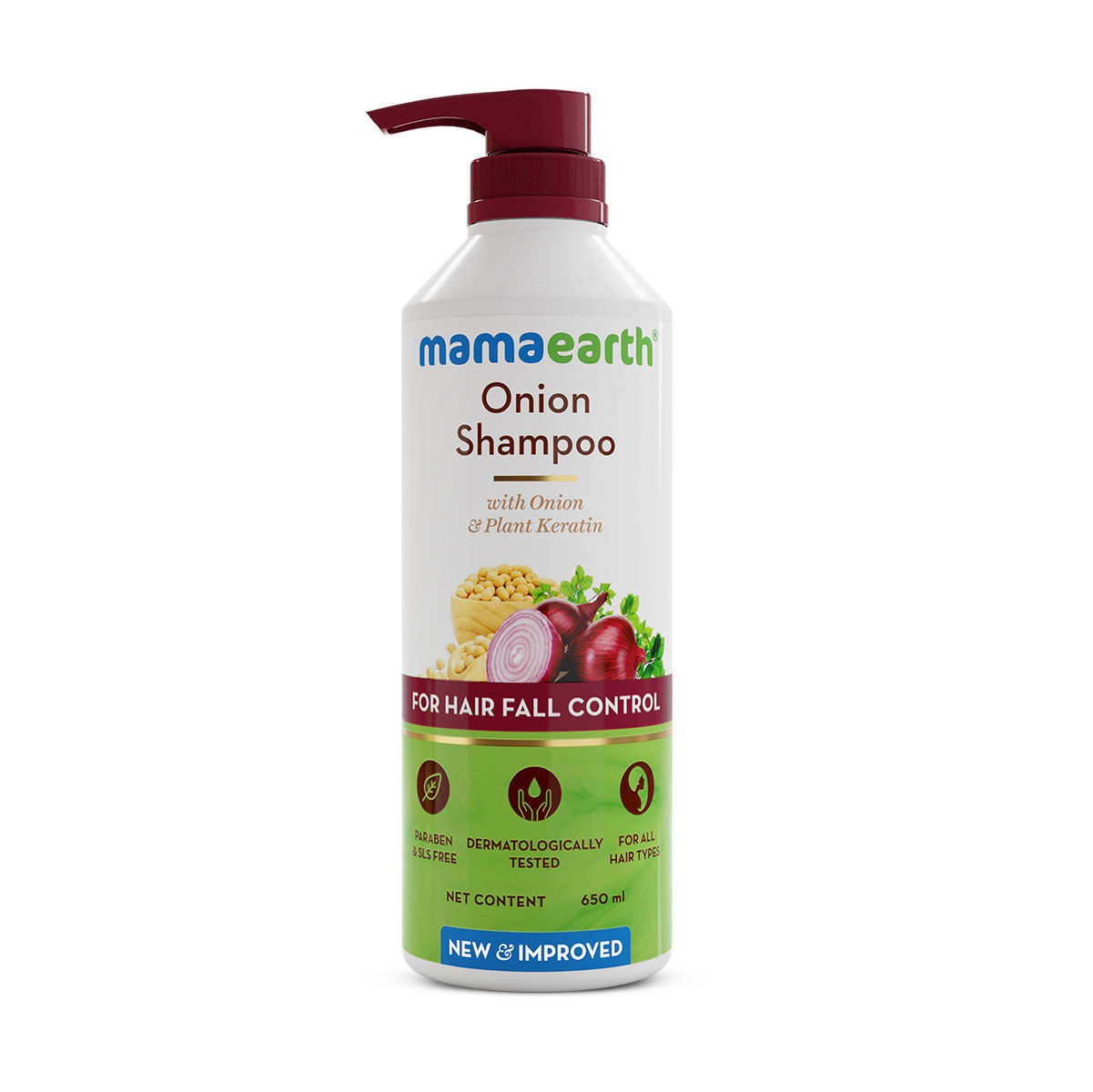 Buy Mamaearth Onion Shampoo for Hair Fall Control & Hair Growth with Onion & Plant Keratin - 650 ml - Purplle