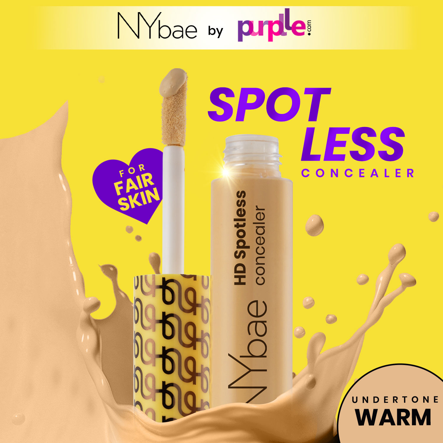 Buy NY Bae HD Spotless Concealer - Creamy Beige 03 (11g) | Lightweight Foundation | Contour | Glowing Korean Skin | Medium Coverage | Matte Finish - Purplle