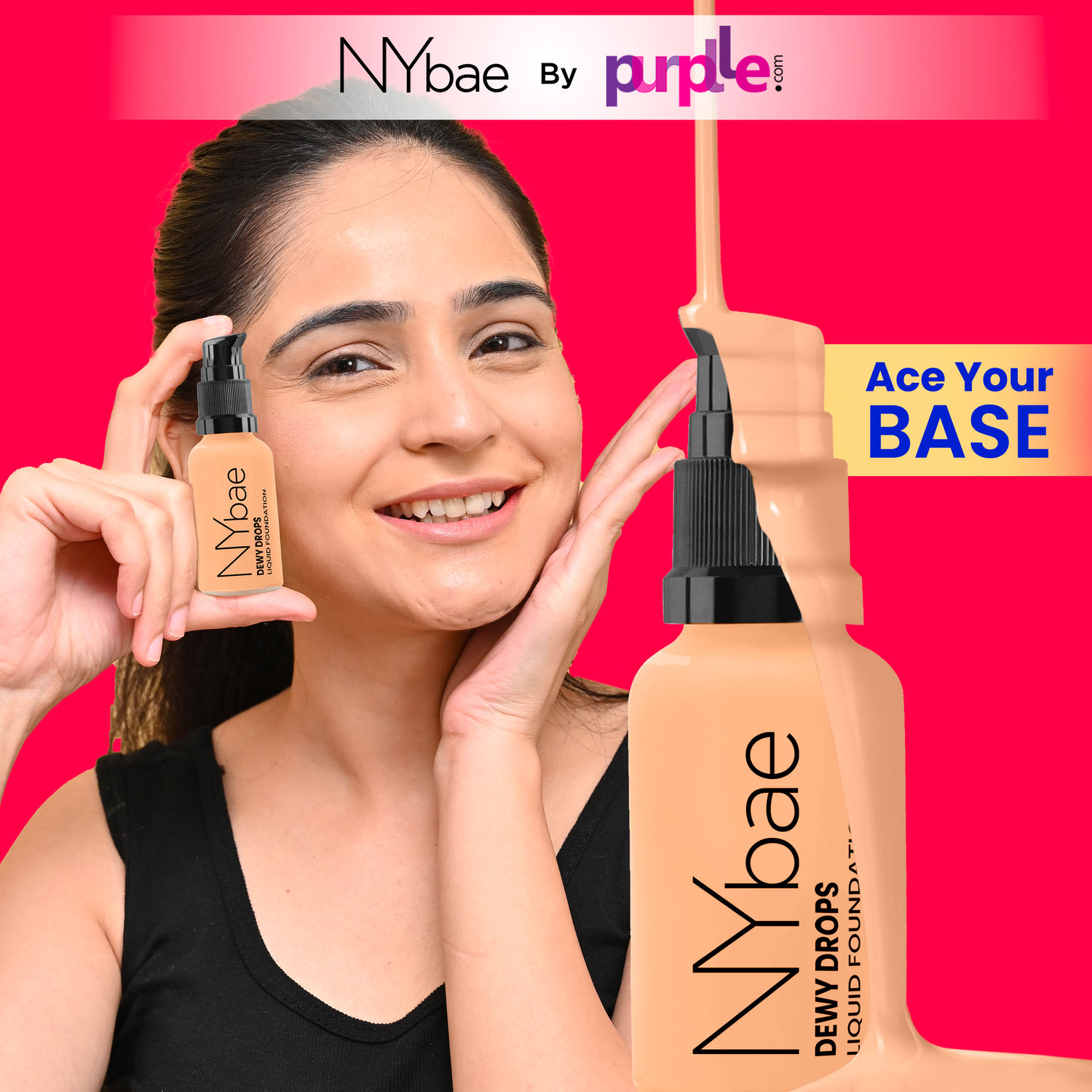 Buy NY Bae Dewy Drops Foundation - Espresso 07 (30 ml) | Dusky Skin | Cool Undertone | Full Coverage | Long Lasting | Non-Transfer - Purplle