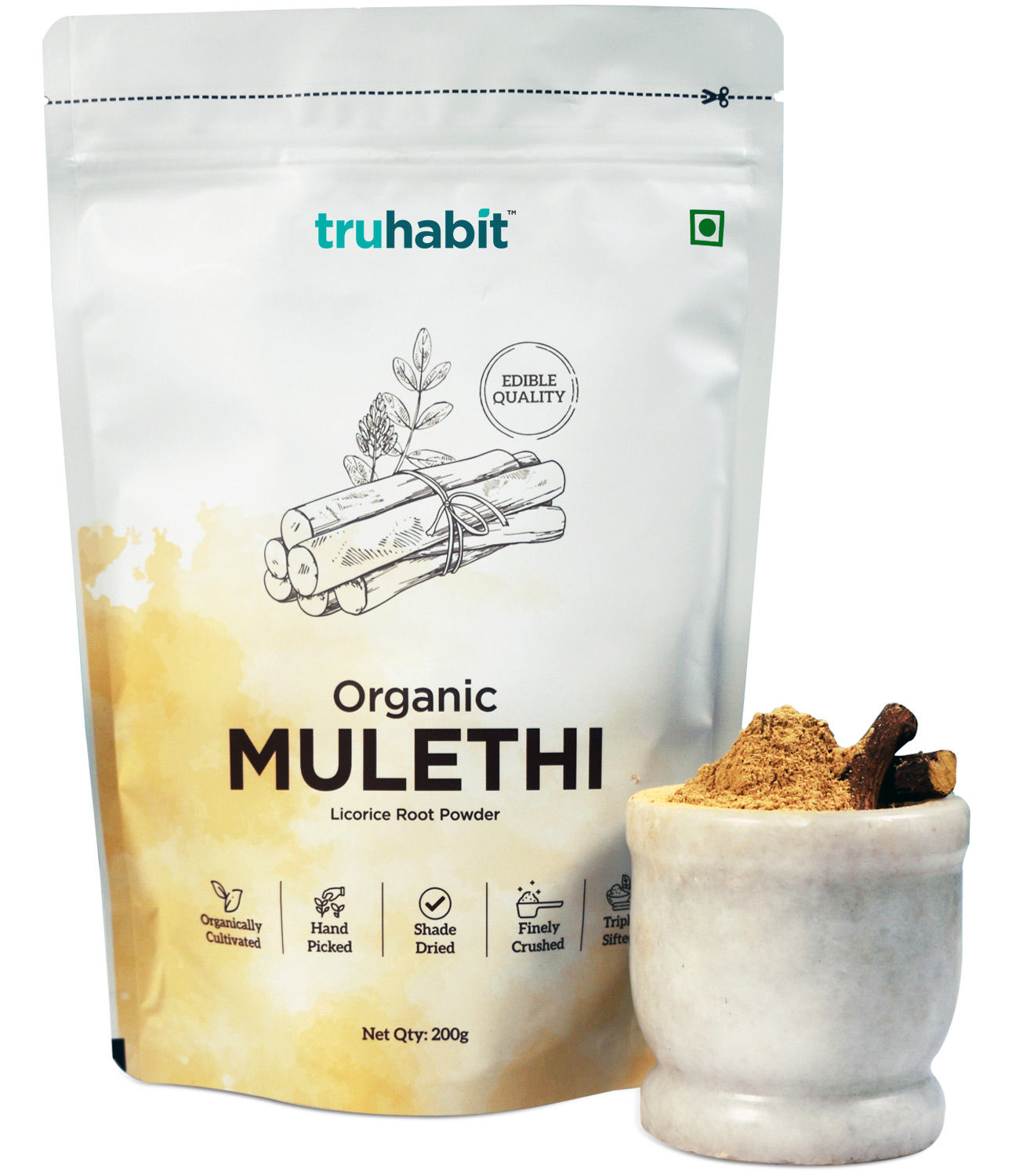 Buy TruHabit Mulethi Powder for Face, Mulethi Powder for Eating & hair (200 gms) - Purplle