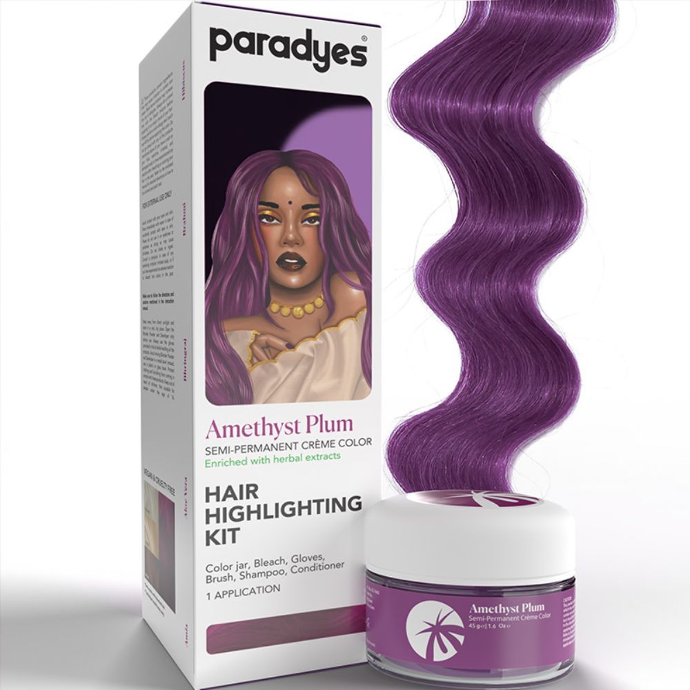 Buy Paradyes Ammonia Free Semi-permanent Hair Color Highlighting Kit (Amethyst Plum) - Purplle