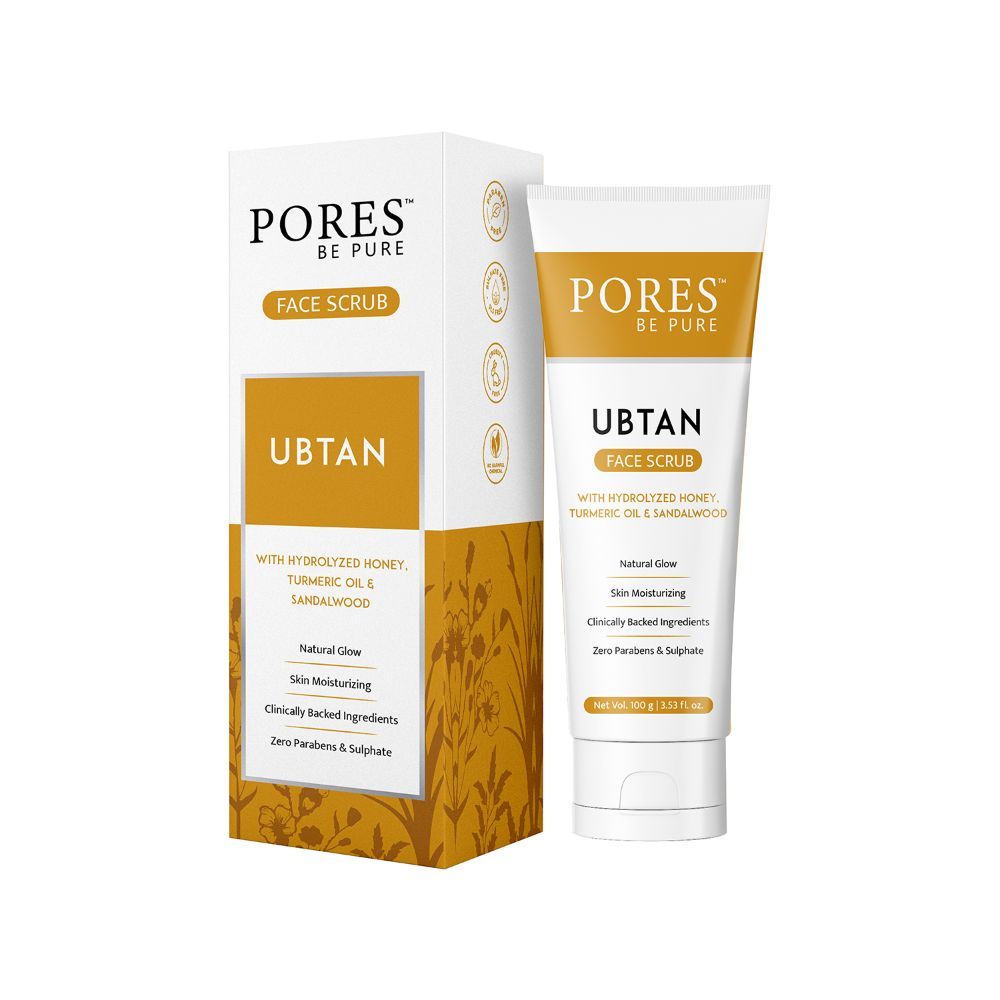 Buy PORES Be Pure Ubtan Detan Face Scrub | Tan Removal Scrub with Honey Turmeric & Sandalwood | Offers Natural Glow | Face Scrub For Women & Men - 100G - Purplle