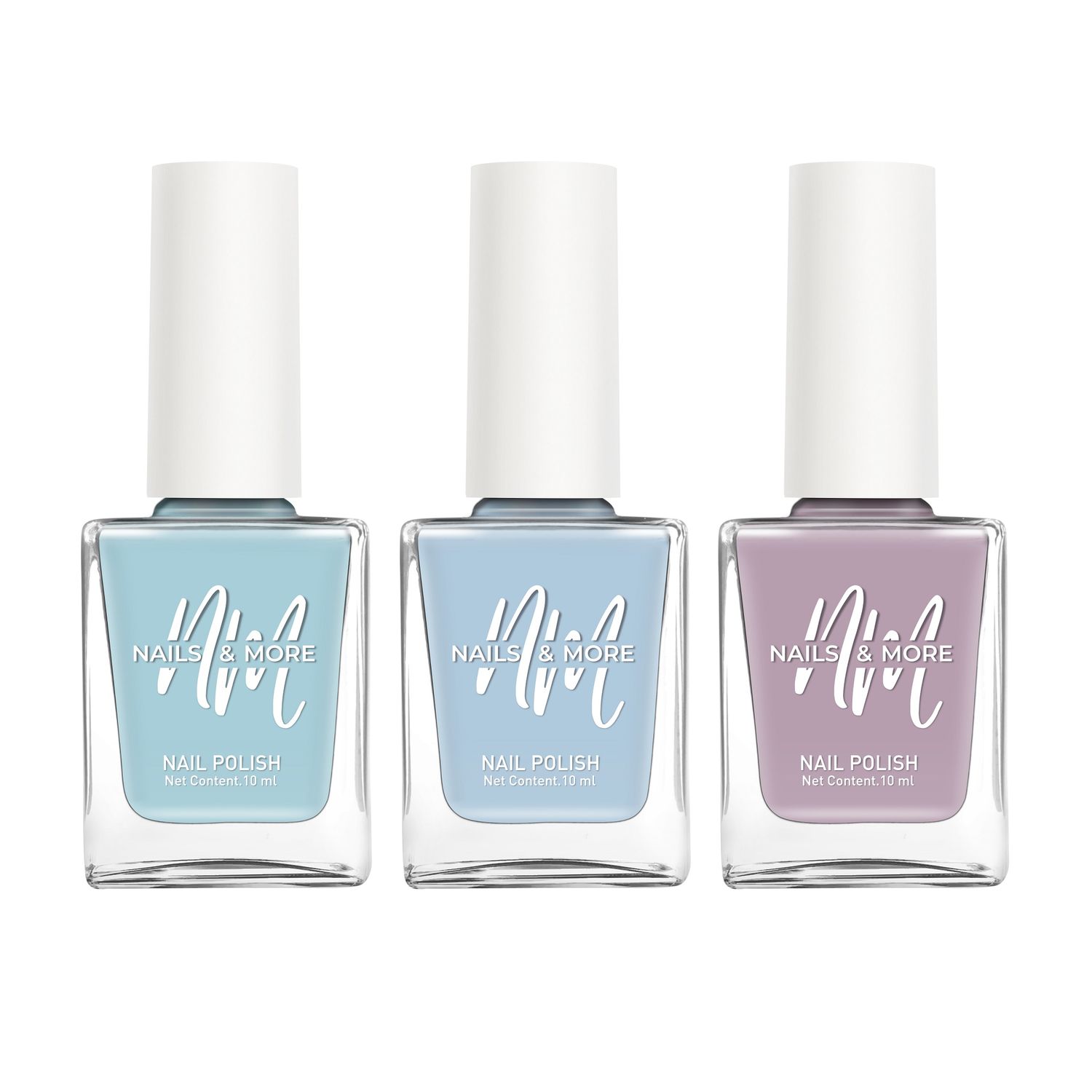 Buy NAILS & MORE: Enhance Your Style with Long Lasting in Baby blue - Light Blue - Gray Violet Set of 3 - Purplle