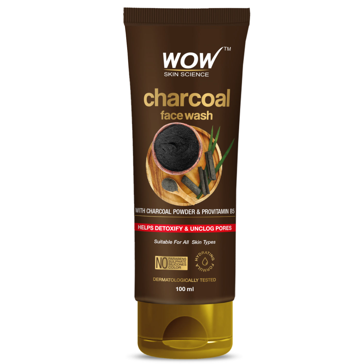 WOW Skin Science Charcoal Face Wash Detoxifies Skin Unclogs