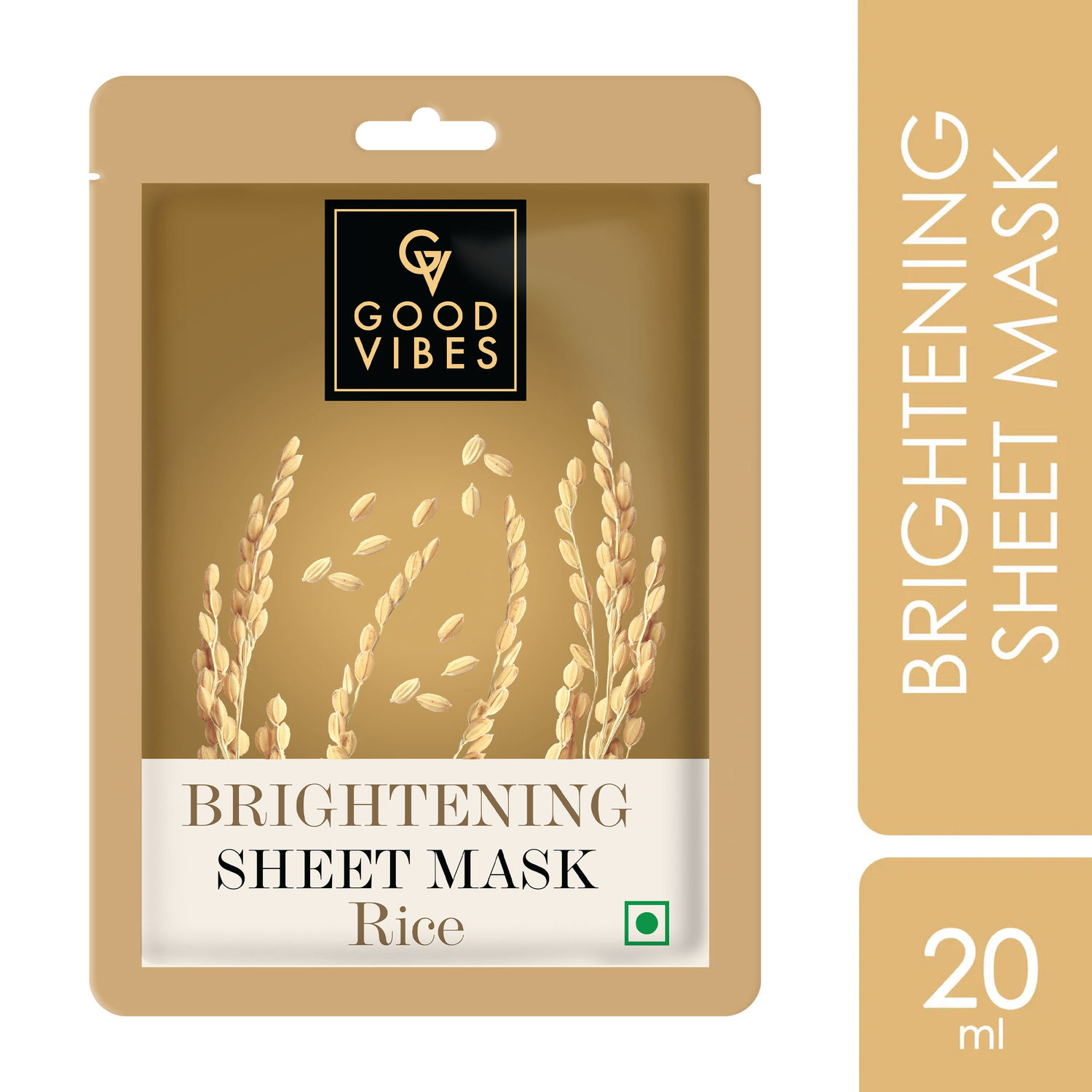 Buy Good Vibes Brightening Sheet Mask - Rice (20 ml) - Purplle