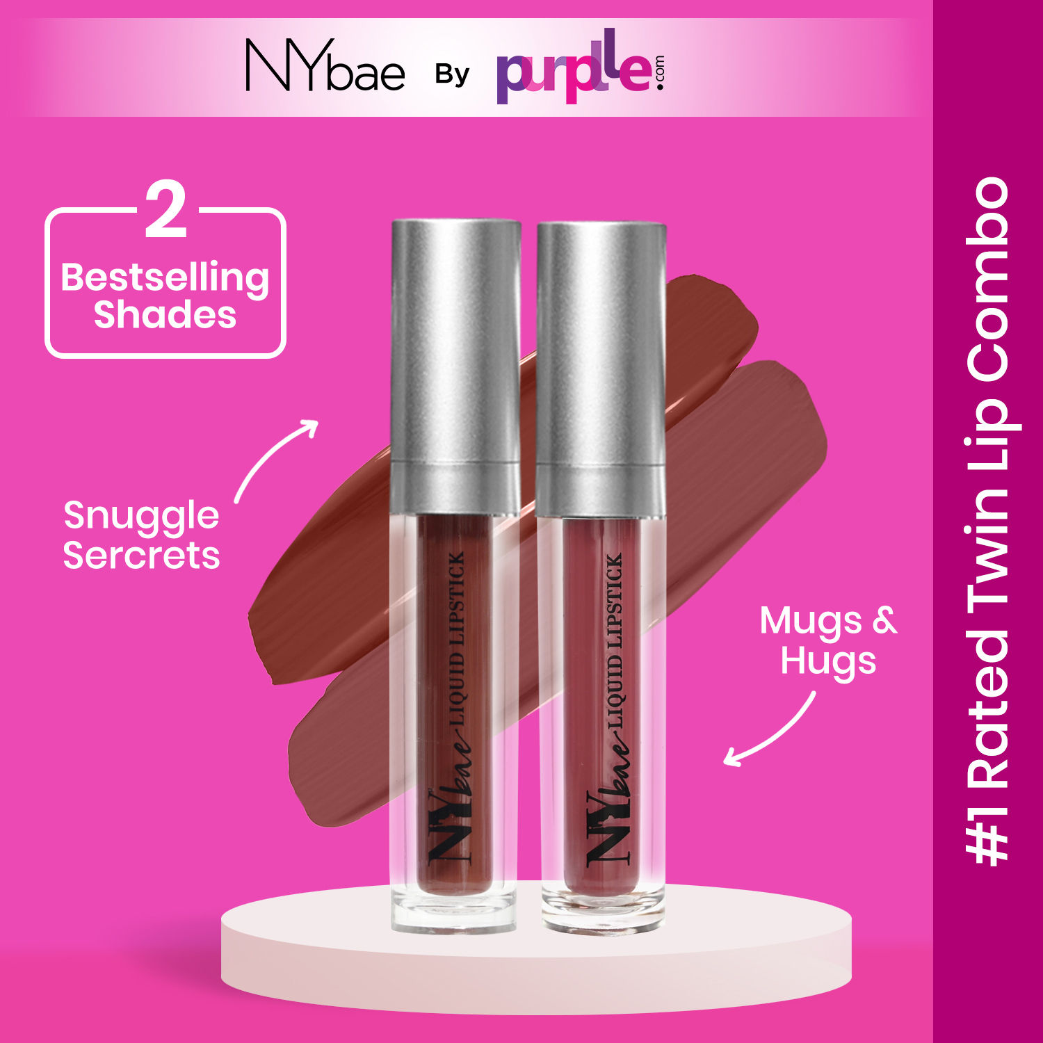 Buy NY Bae Confessions Bestseller (Pack of 2) | Moisturizing | Long Lasting | Brown and Nude Lipstick (9ml) - Purplle