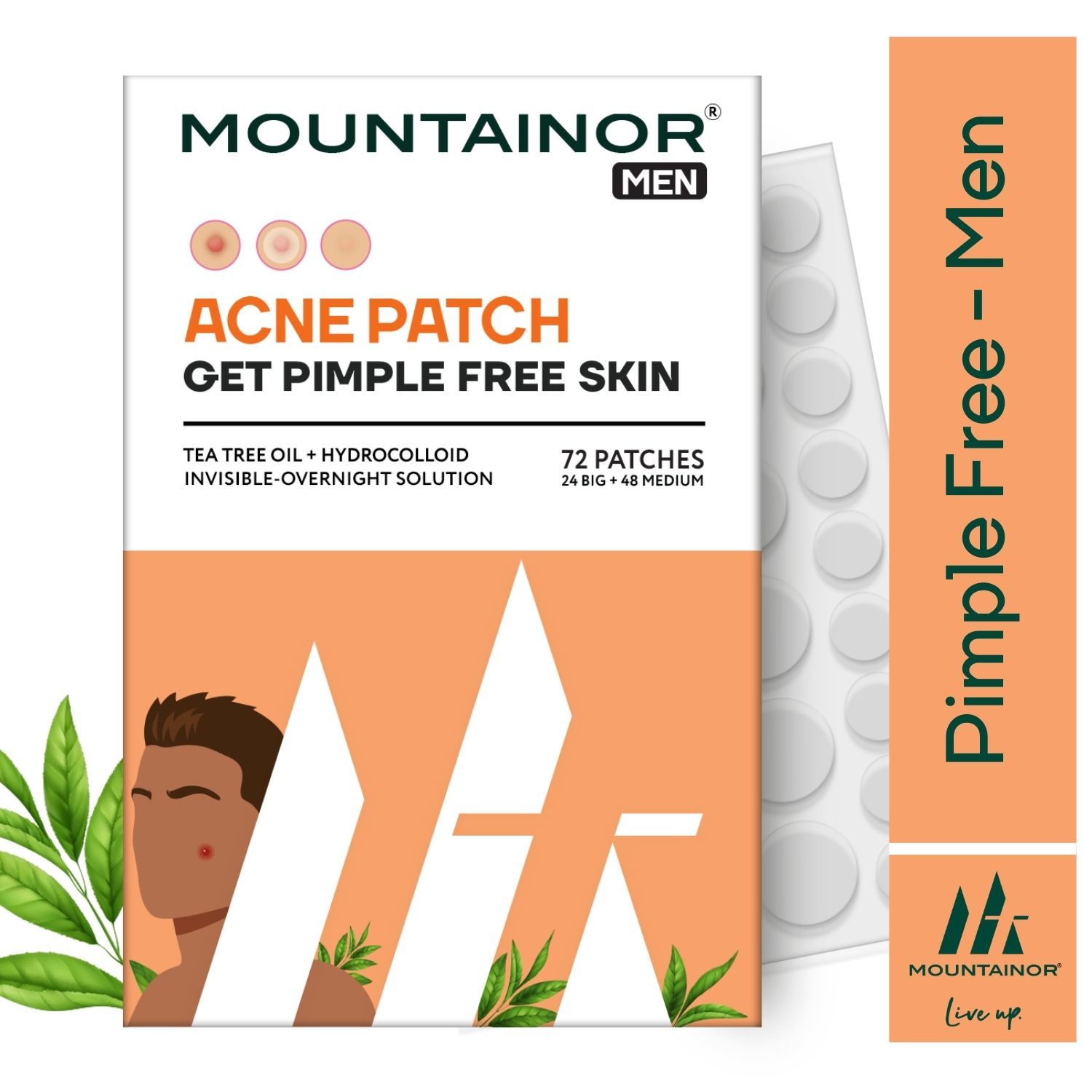 Buy Mountainor Acne Pimple Patch - Tea Tree Oil + Hydrocolloid Patches - For Men 72 pcs - Purplle