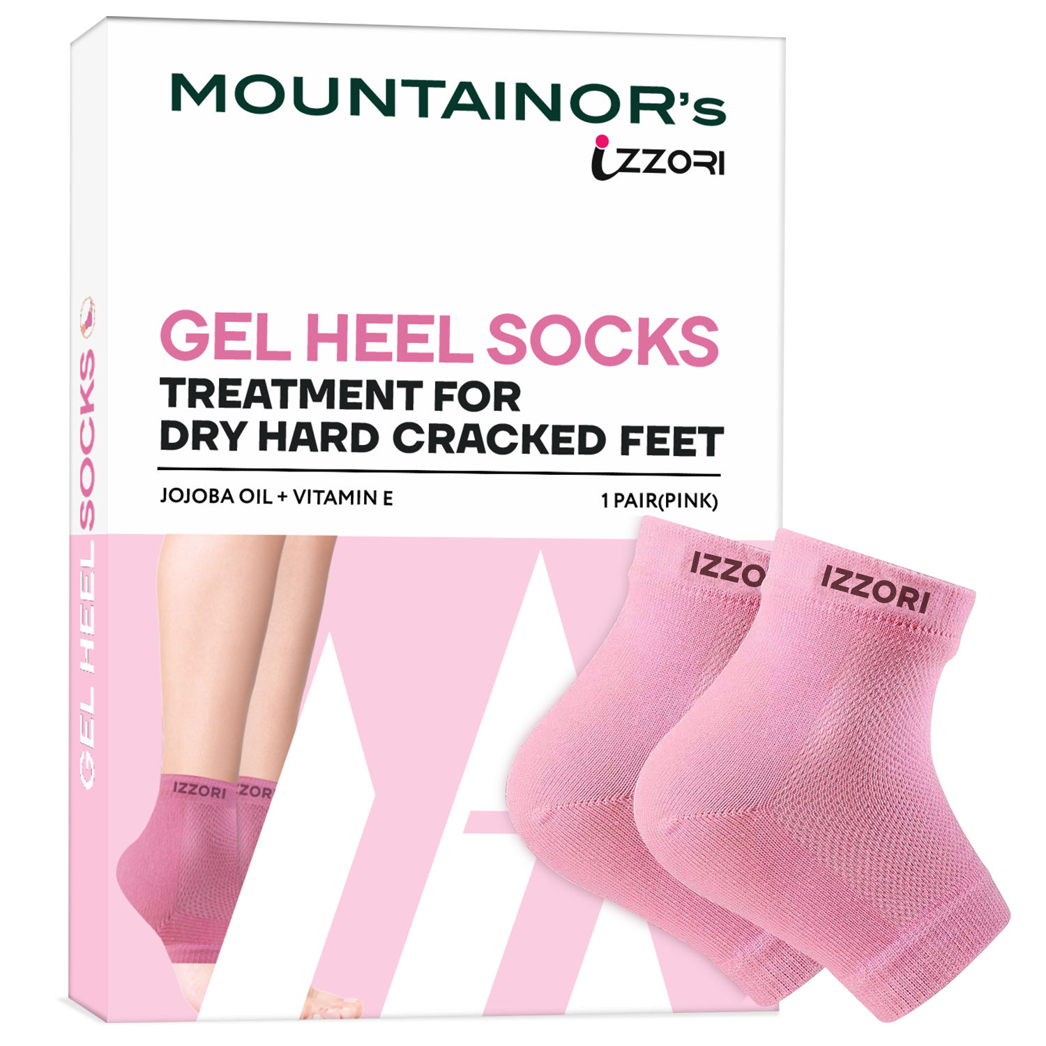 Buy Mountainor Silicone Gel Heel Socks For Dry Hard Cracked Heel Repair Pad - Pink - Purplle