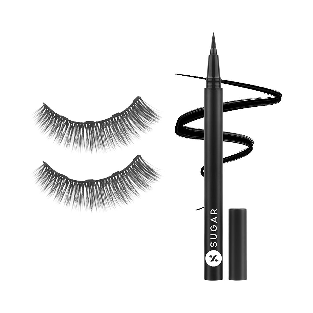 Buy SUGAR Cosmetics Maximeyes Drama Magnetic Eyelashes & Eyeliner | Reusable | Smudge-proof | Waterproof | - 03 Melodrama - Bold & Dramatic (Volumizing) - Purplle
