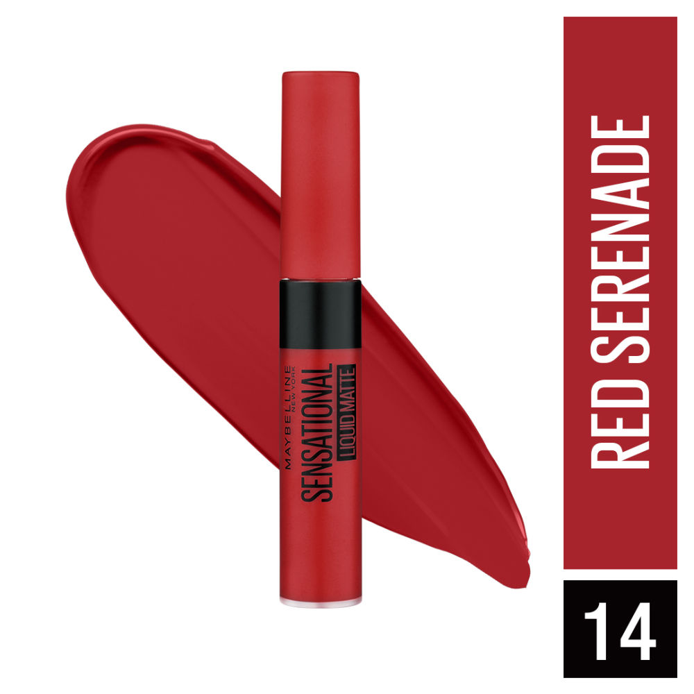 Buy Maybelline New York Sensational Liquid Matte Lipstick 14 Red Serenade (7 ml) - Purplle