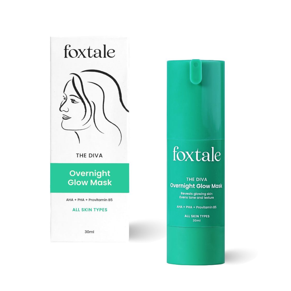 Buy Foxtale The Diva Over Night Glow Mask | with AHA, PHA & Provitamin B5 | for All Skin Types - 30ml - Purplle