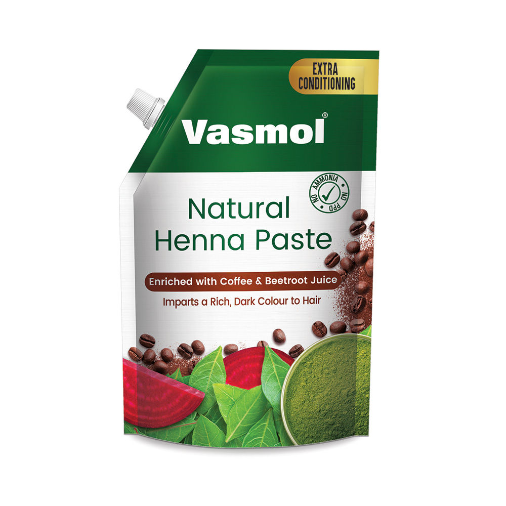 Buy Vasmol Natural Henna Paste II Ready to use Henna Paste II Rich dark Colour to Hair with extra conditioning II 100% Pure Henna , 200 gm - Purplle