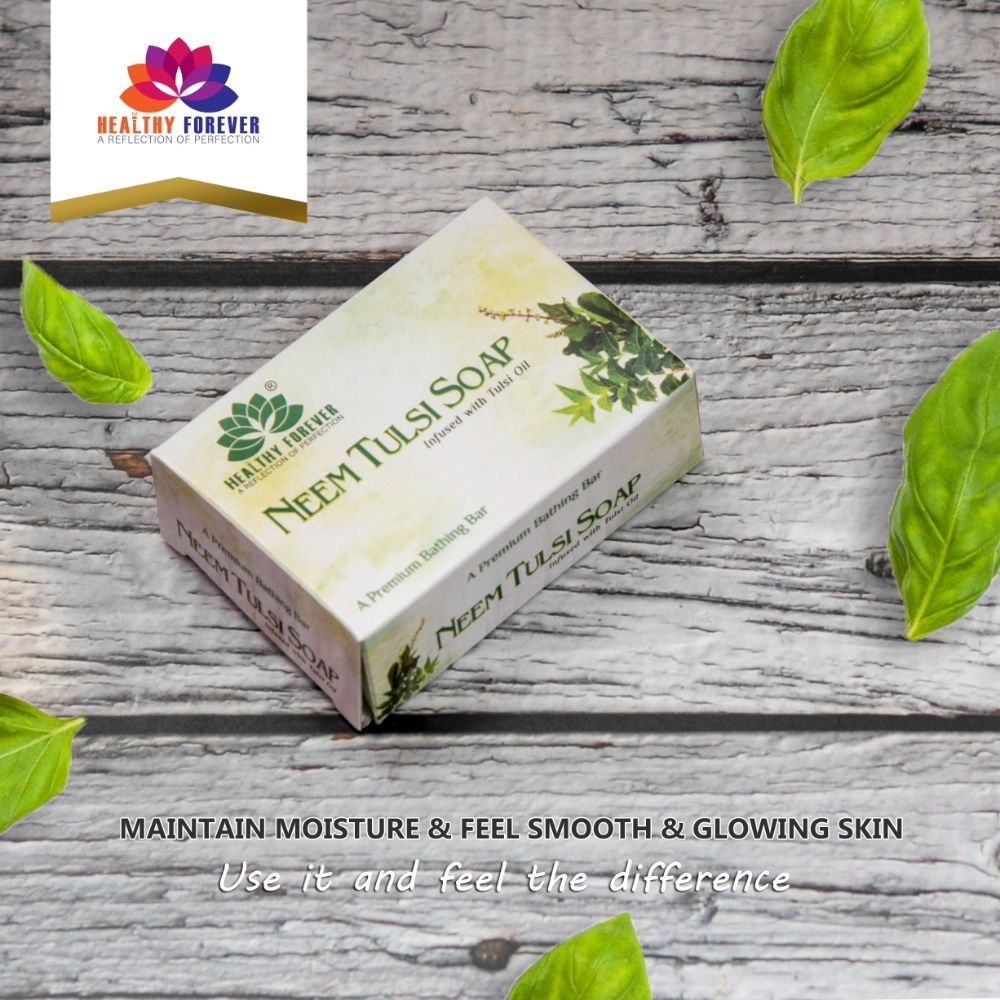 Buy Healthy Forever Homemade Pure Neem Tulsi Soap, Sulphate Parabens free Antibacterial Soap 120 g - Purplle