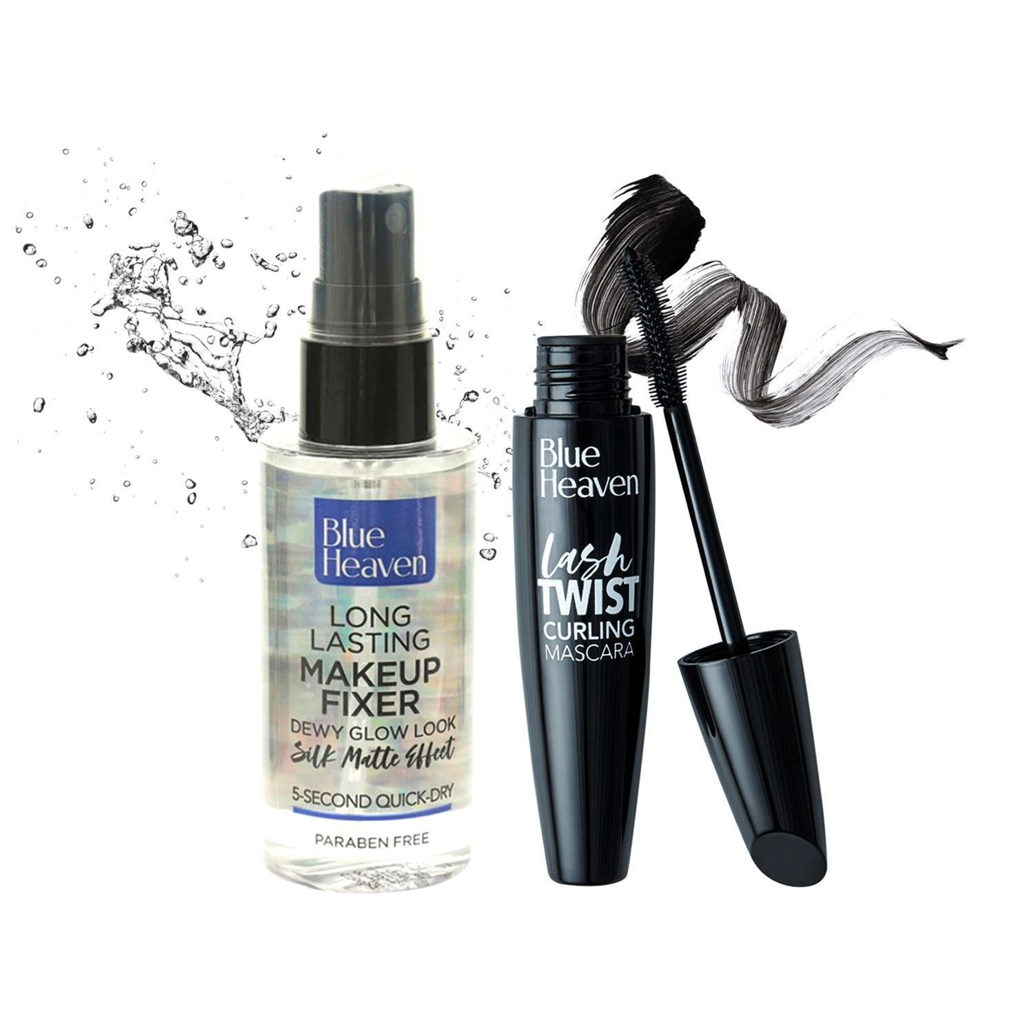 Buy Blue Heaven Curling Mascara & Makeup Fixer combo | Black Mascara | Setting Spray | Pack of 2 - Purplle