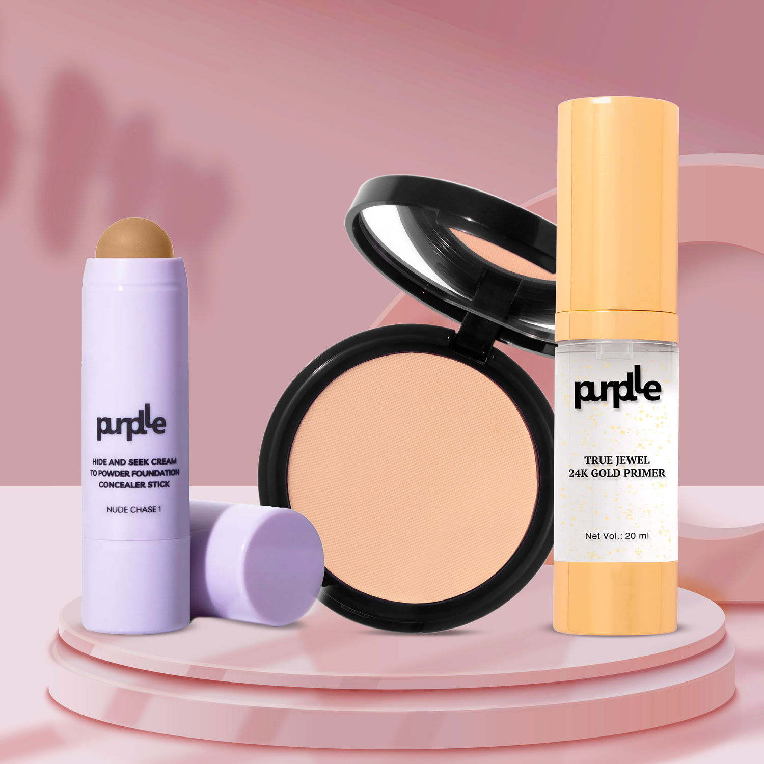 Buy Purplle Flawless Base Kit | Primer | Kajal | Compact | - Purplle