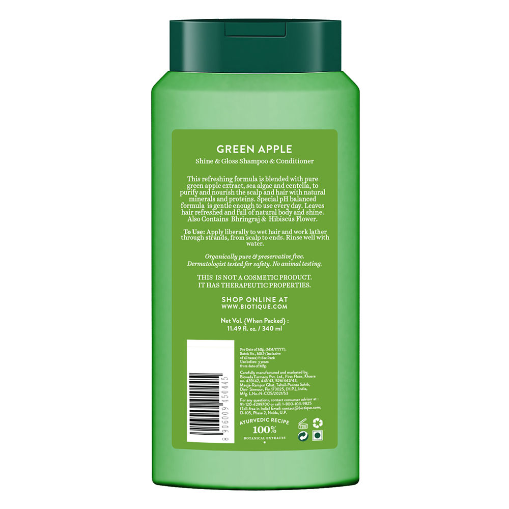 biotique green apple シャンプー　グリーンアップル Amazon.com : Biotique Bio Green Apple Fresh Daily Purifying