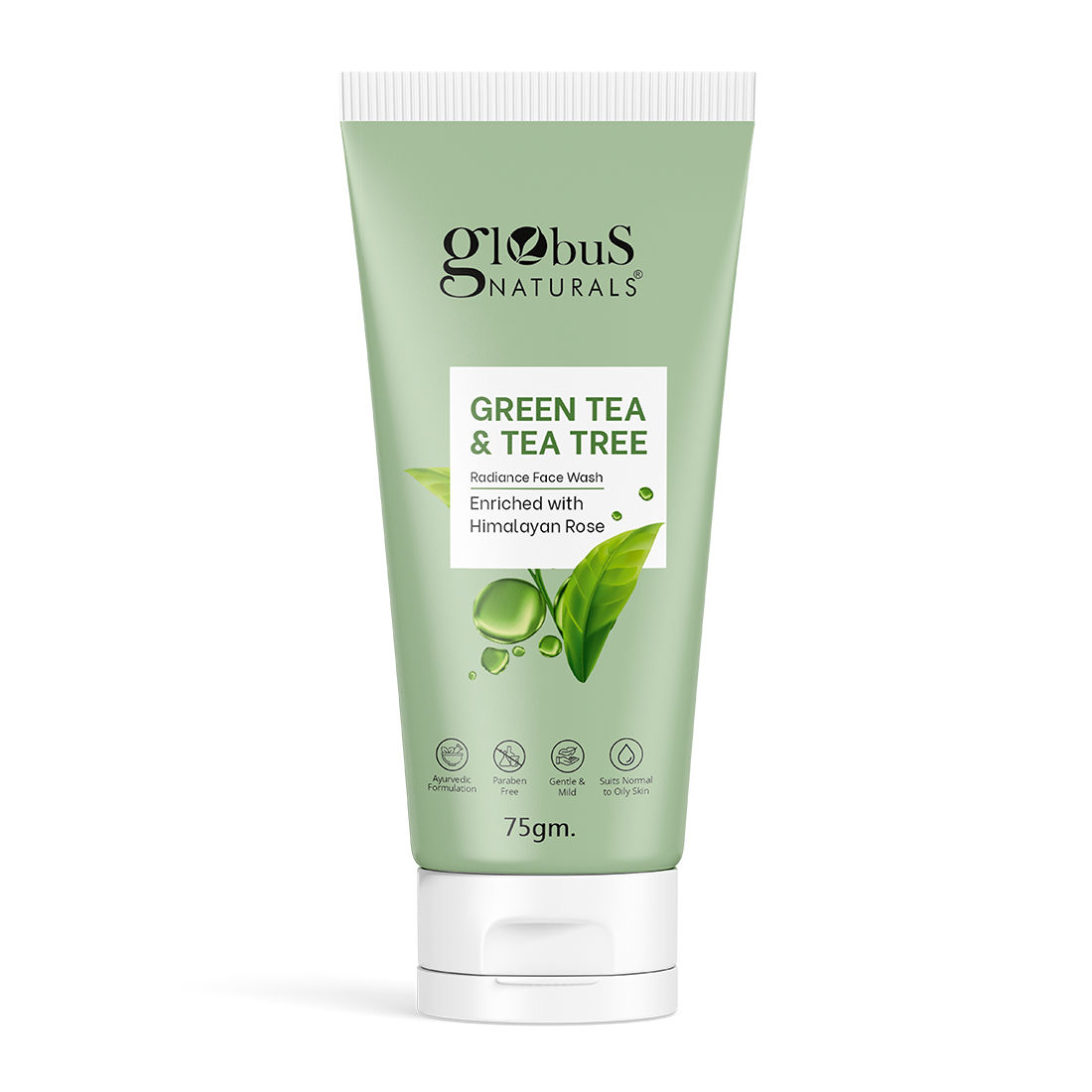 Buy Globus Green Tea & Tea Tree Radiance Face Wash, Enriched with Himalayan Rose, Ayurvedic Preparation, Paraben Free, Gentle & Mild, Suitable for Normal to Oily Skin, 75 gm - Purplle