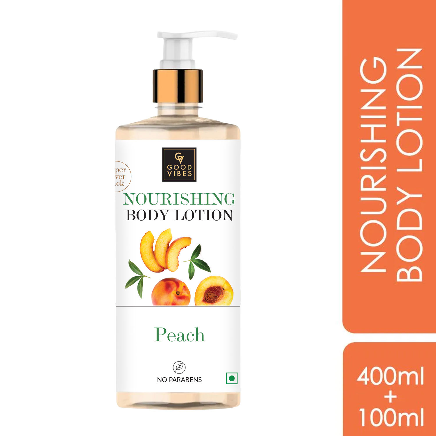 Buy Good Vibes Peach Nourishing Body Lotion (400ml + 100 ml free) - Purplle