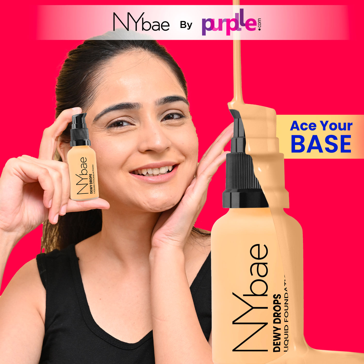 Buy NY Bae Dewy Drops Foundation - Cafe Au Lait 9 (30 ml) | Very Fair Skin | Warm Undertone | Full Coverage | Long Lasting | Non-Transfer - Purplle