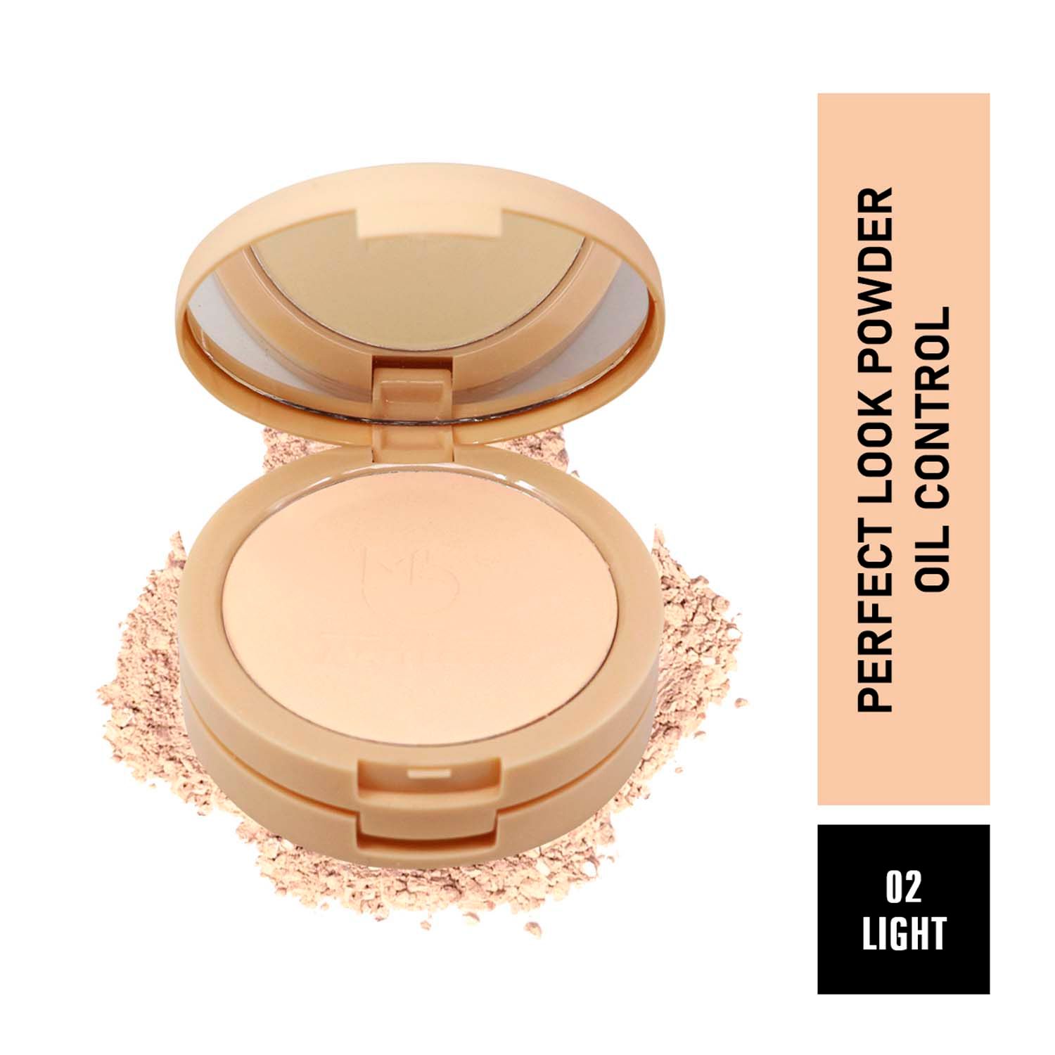 Buy Matt look Perfect look Powder 2 in 1 Formula Oil Control, Powder + Base Concealer, Face Makeup, Light (20gm) - Purplle