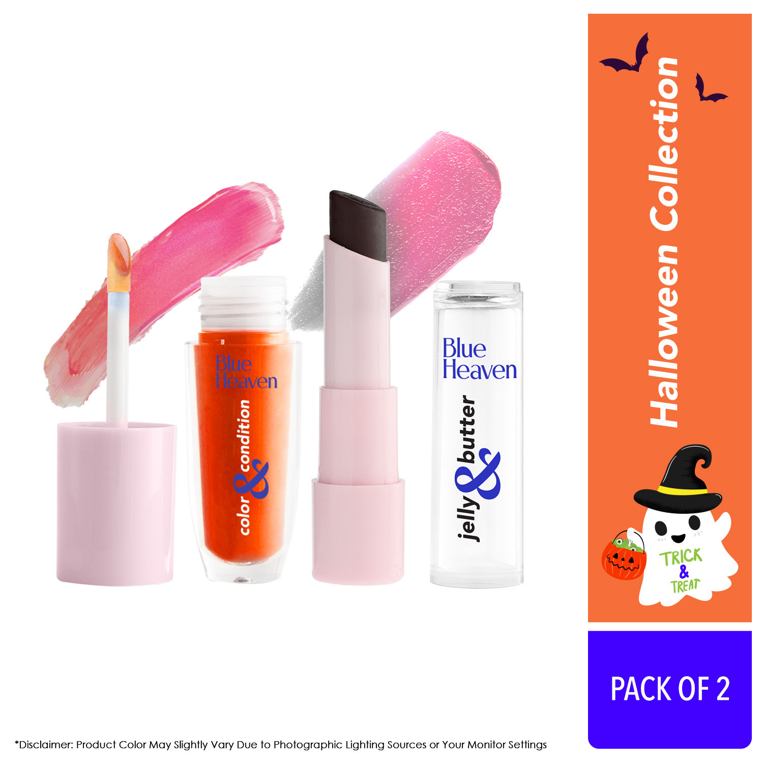 Buy Blue Heaven Halloween Collection Lip Combo | pH Based Lip Oil & Lip Balm | Orange Pumpkin & Black Magic| Pack of 2 - Purplle