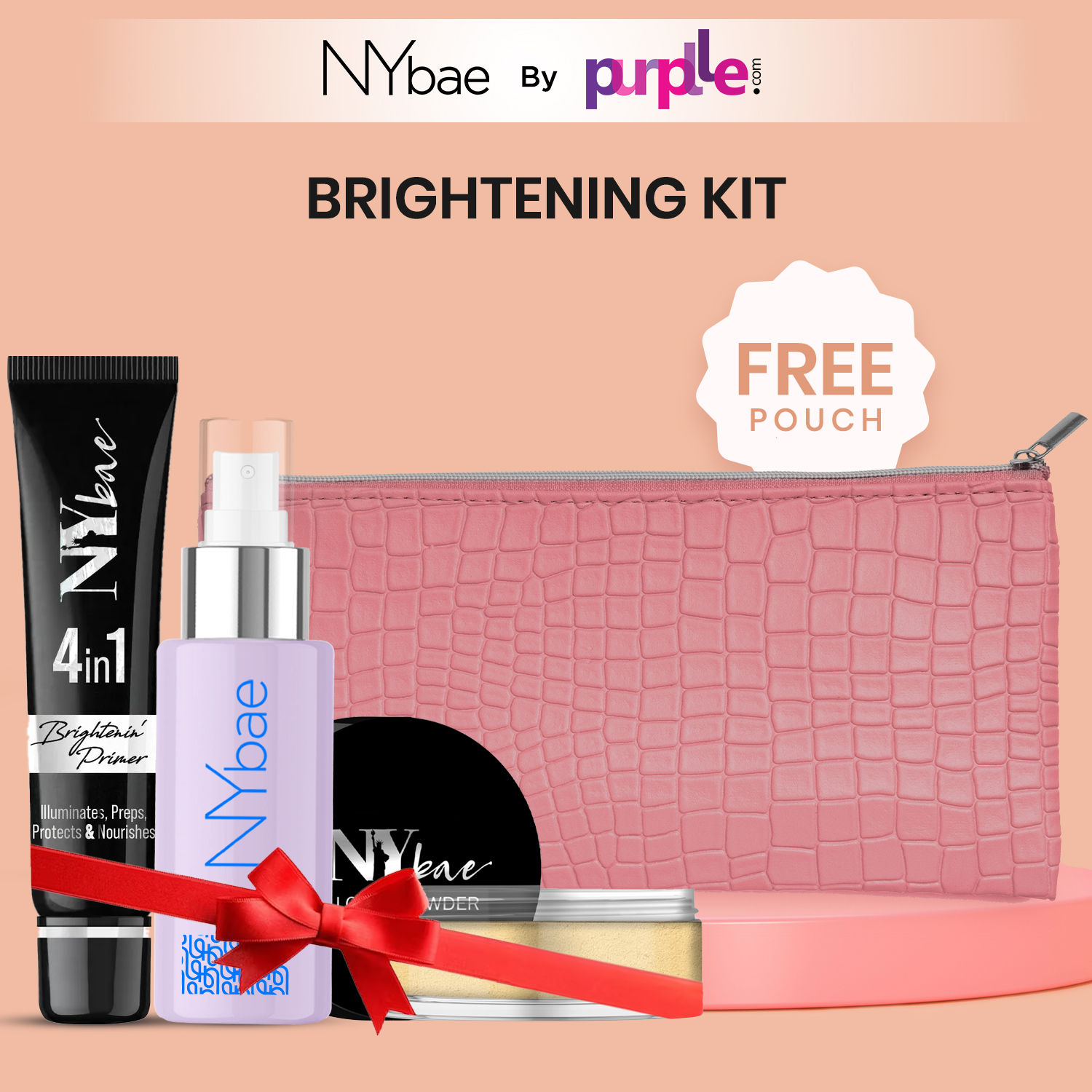 Buy NY Bae Bright & Glow Kit | Primer | Setting Spray | Loose Powder | Makeup Kit - Purplle