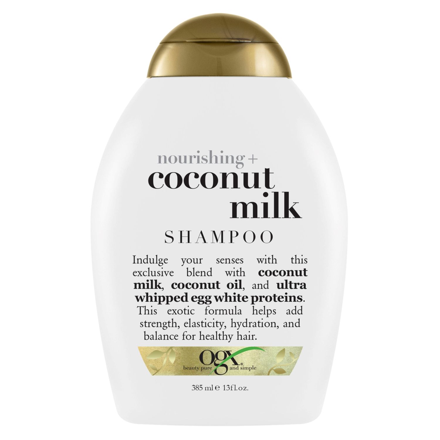 Buy OGX Nourishing + Coconut Milk Nourishing Moisturizing Shampoo | Strong & Healthy Growth Hair, Coconut Milk, Coconut Oil & Egg White Protein Paraben Sulfate Free 385ml - Purplle