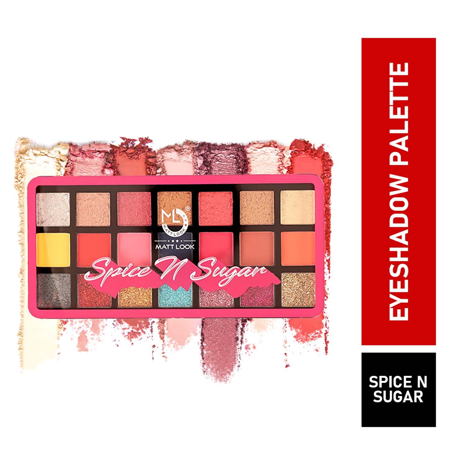 Buy Mattlook Spice N Sugar Ultra Professional Eyeshadow Palette, Multicolour, 21gm - Purplle