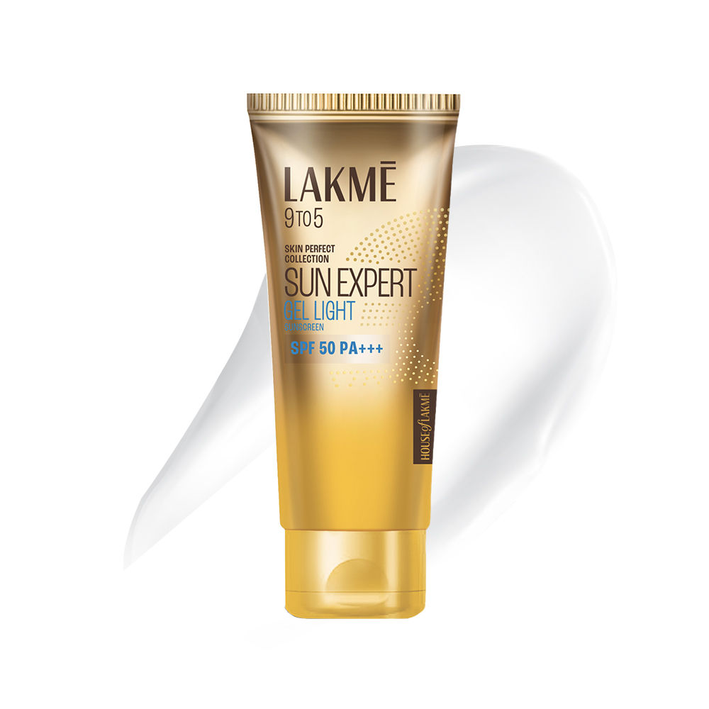 Buy Lakme Sun Expert Gel light Sunscreen, SPF 50 PA+++ | Broad spectrum UVA/B protection | Blue light protection | No White Cast | for all dry, oily, normal skin| Matte Finish 50gm - Purplle