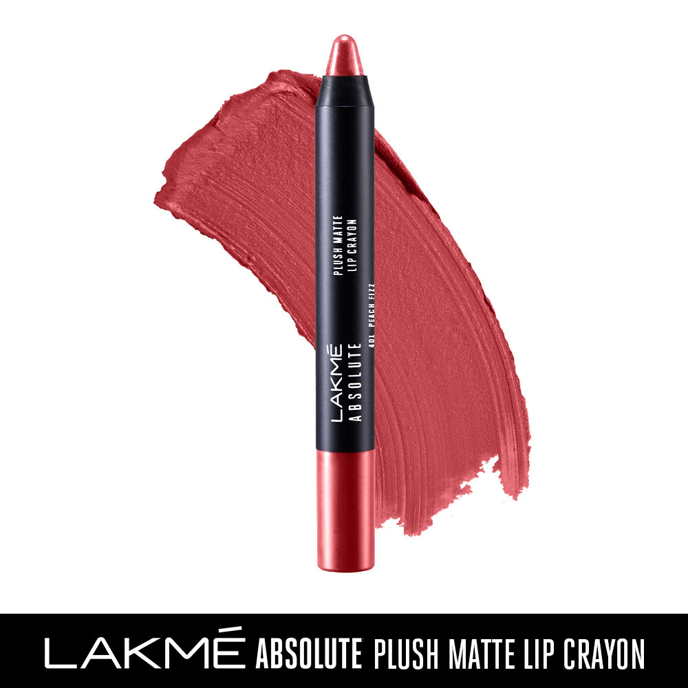 Buy Lakme Absolute Plush Matte Lip Crayon 401 Peach Fizz (2.8 g) - Purplle