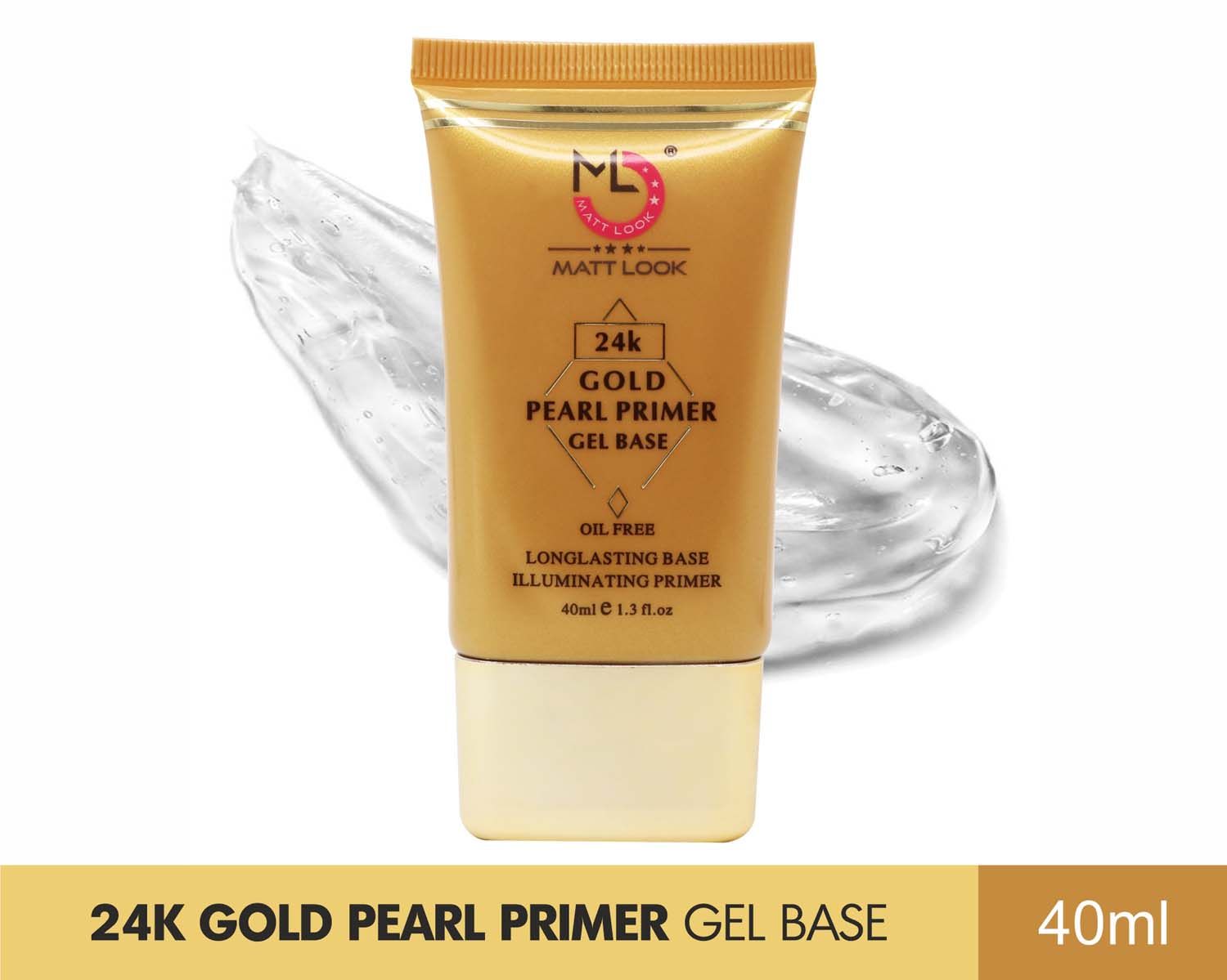 Buy Matt look 24K Gold Pearl Primer Gel Base, Oil Free & Longlasting (40ml) - Purplle