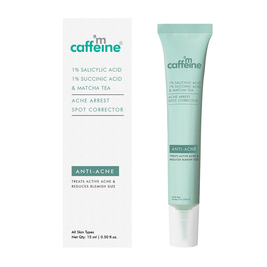 Buy MCaffeine 1% Salicylic Acid 1% Succinic Acid & Matcha Tea Acne Arrest Spot Corrector 15 ml - Purplle