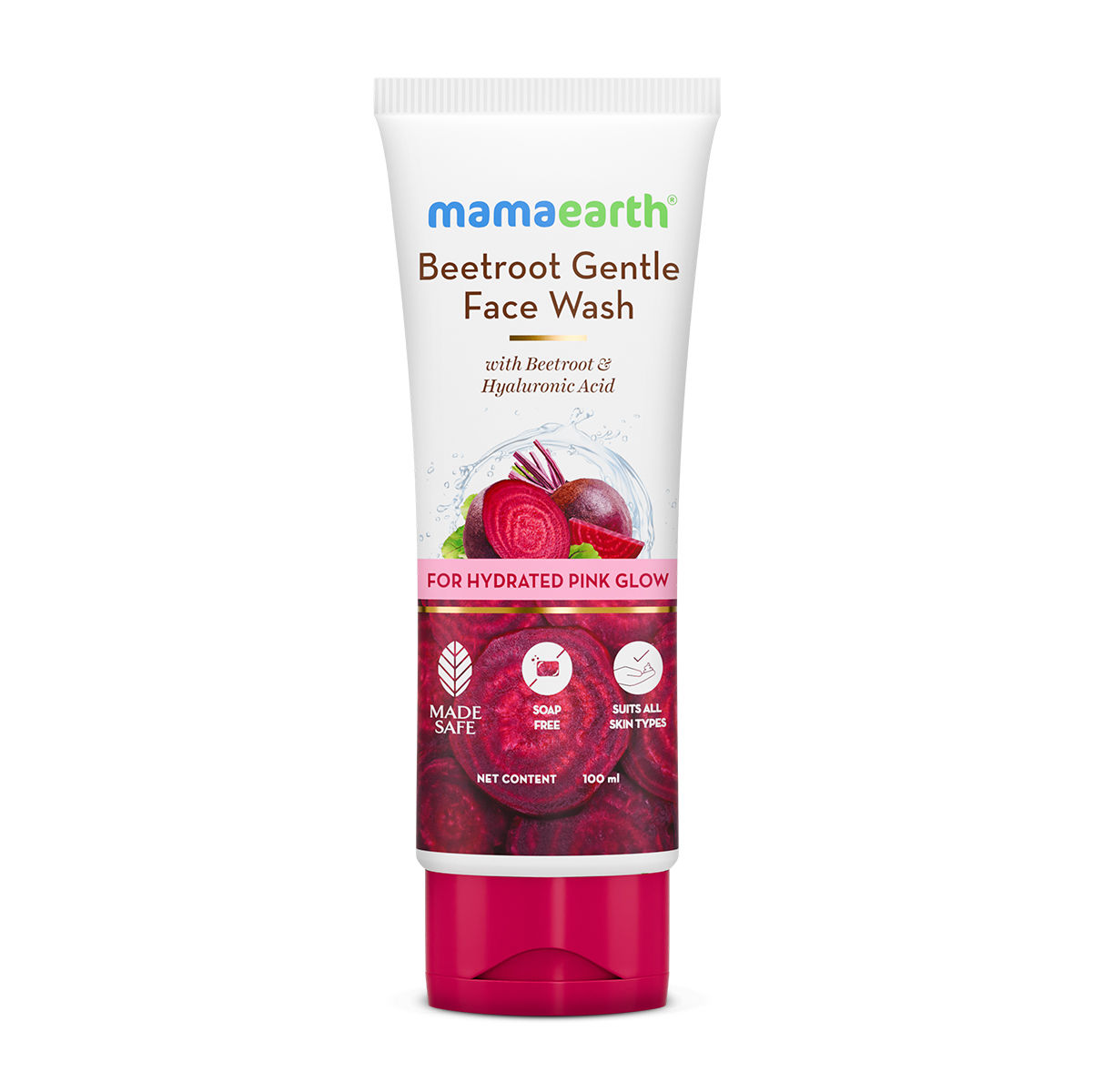 Buy Mamaearth Beetroot Gentle Face Wash With Beetroot & Hyaluronic Acid For Hydrated Pink Glow - 100 ml - Purplle