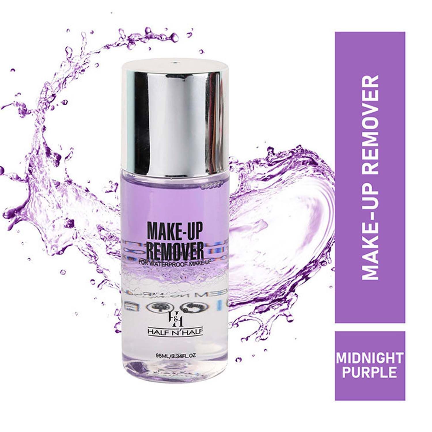 Buy Half N Half Make-up Remover for Waterproof Make-up, Midnight Purple (95ml) - Purplle