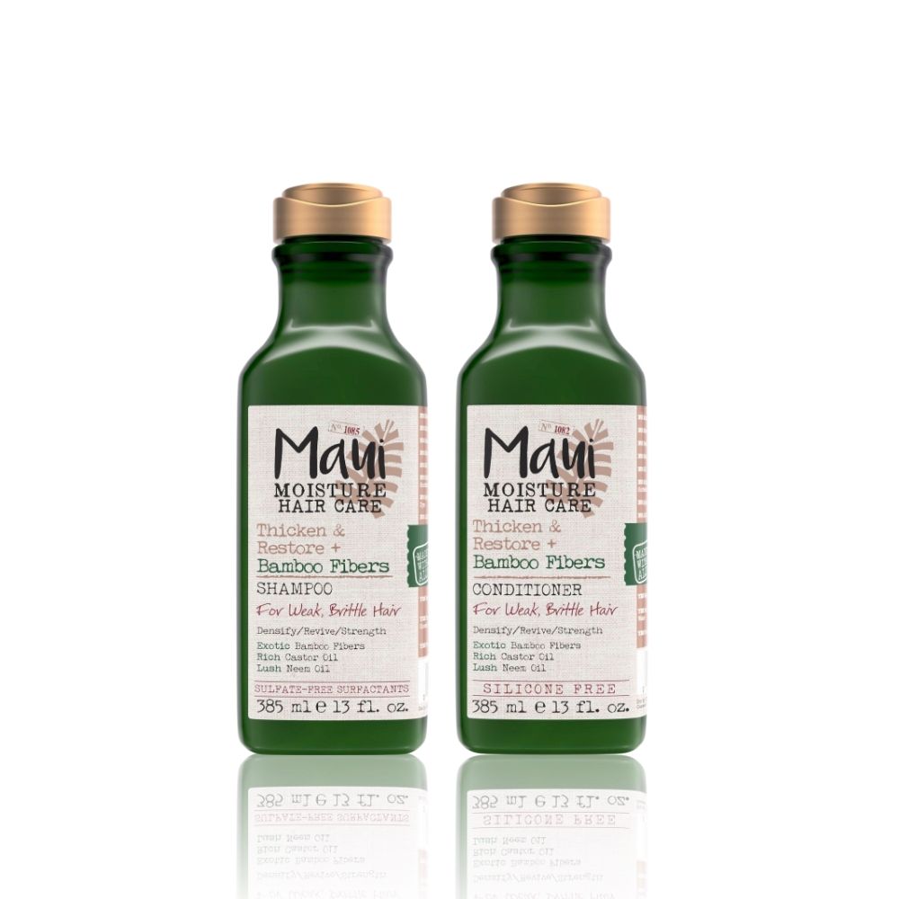 Buy Maui Moisture Thicken & Restore Duo: Bamboo Fibers Shampoo + Conditioner Set - 385ml Each - Purplle