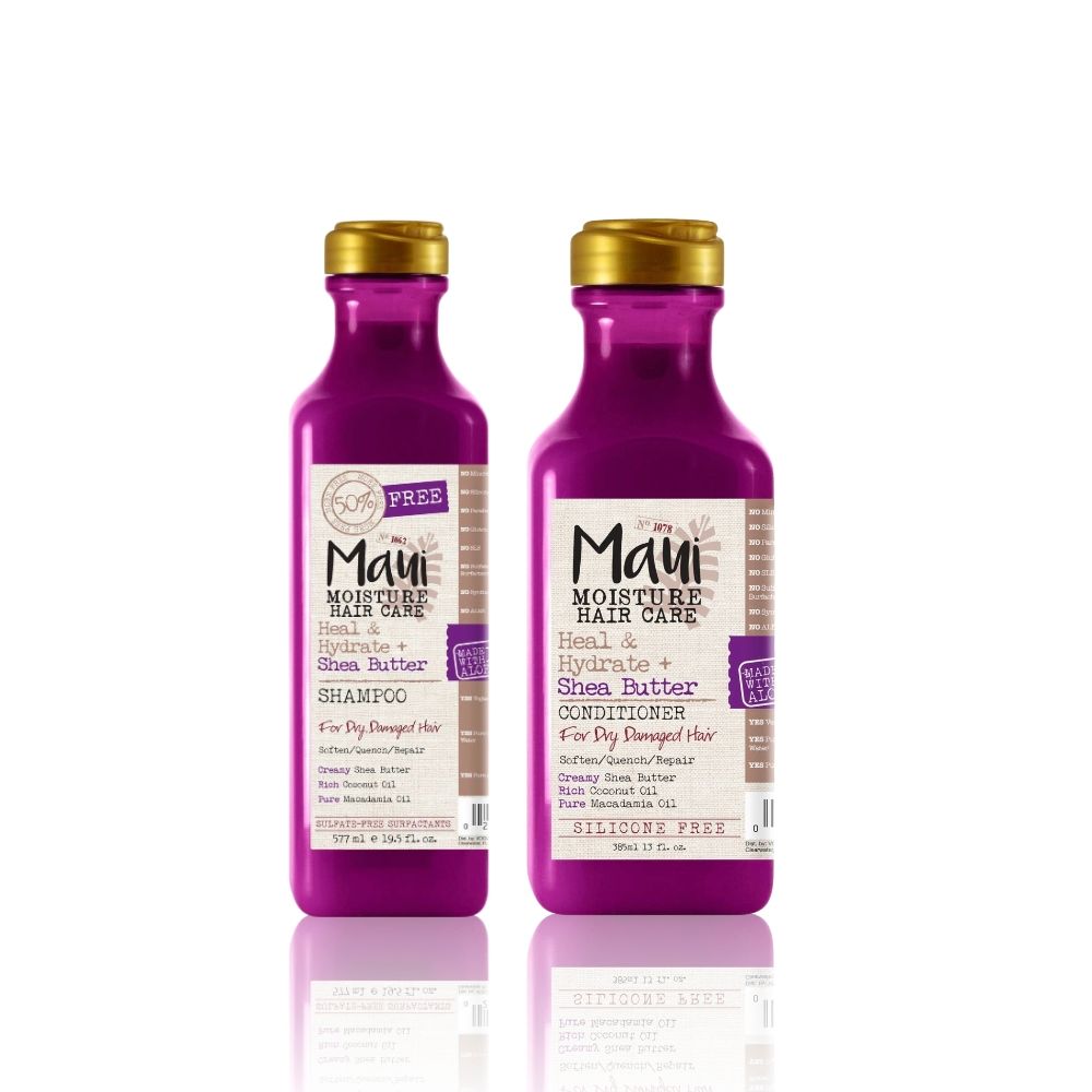 Buy Maui Moisture Heal & Hydrate Duo to Repair & Deeply Moisturize Tight Curly Hair : Shea Butter Shampoo + Conditioner Set - 385ml Each - Purplle