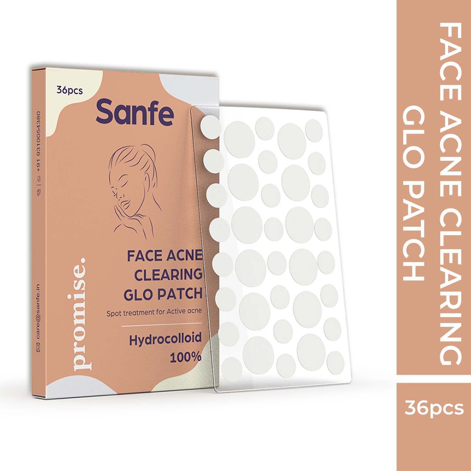 Buy Sanfe Promise Face Acne Patch - Pack of 36 | Pimple Healing Patch | Absorbing Cover |Invisible, Blemish Spot, Hydrocolloid, Skin Treatment - Purplle