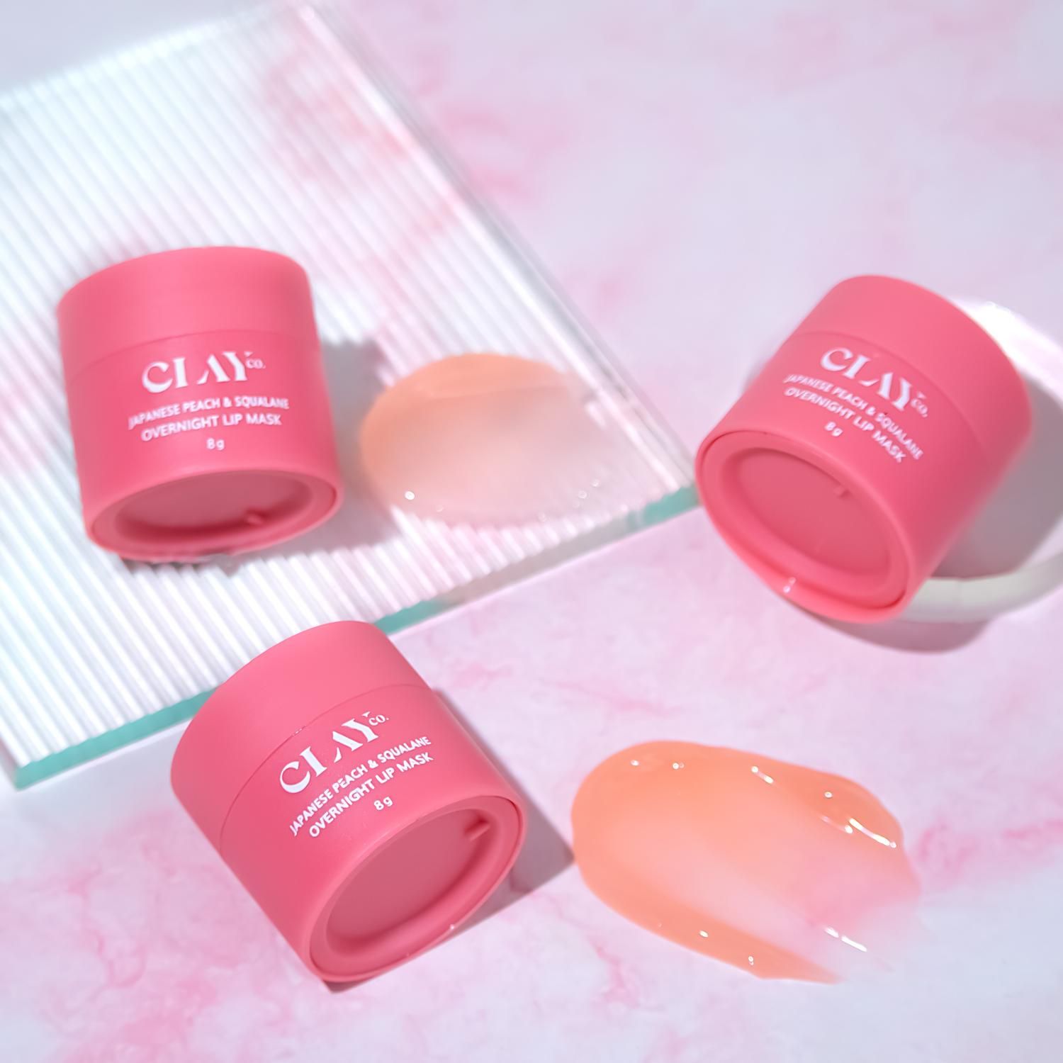 Buy ClayCo Japanese Peach & Squalane Lip Sleeping Mask for Hydrated and Plump lips 8 g - Purplle