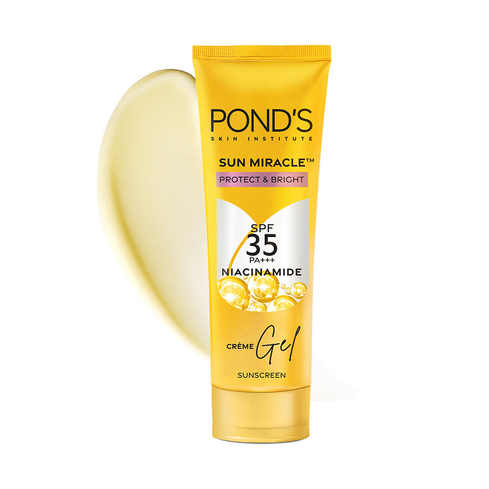 Buy POND’S Sun Miracle SPF 35 PA+++ Creme Gel Sunscreen - Protect & Bright, With Niacinamide 50g - Purplle