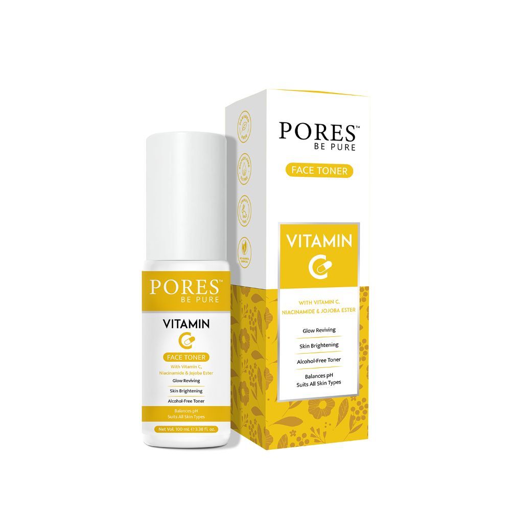 Buy PORES Be Pure Vitamin C Face Toner For Glow Reviving Skin Brightening Balances pH Suits All Skin Types | Alcohol, Sulphate Free Face Toner | For Women & Men – 100ml - Purplle