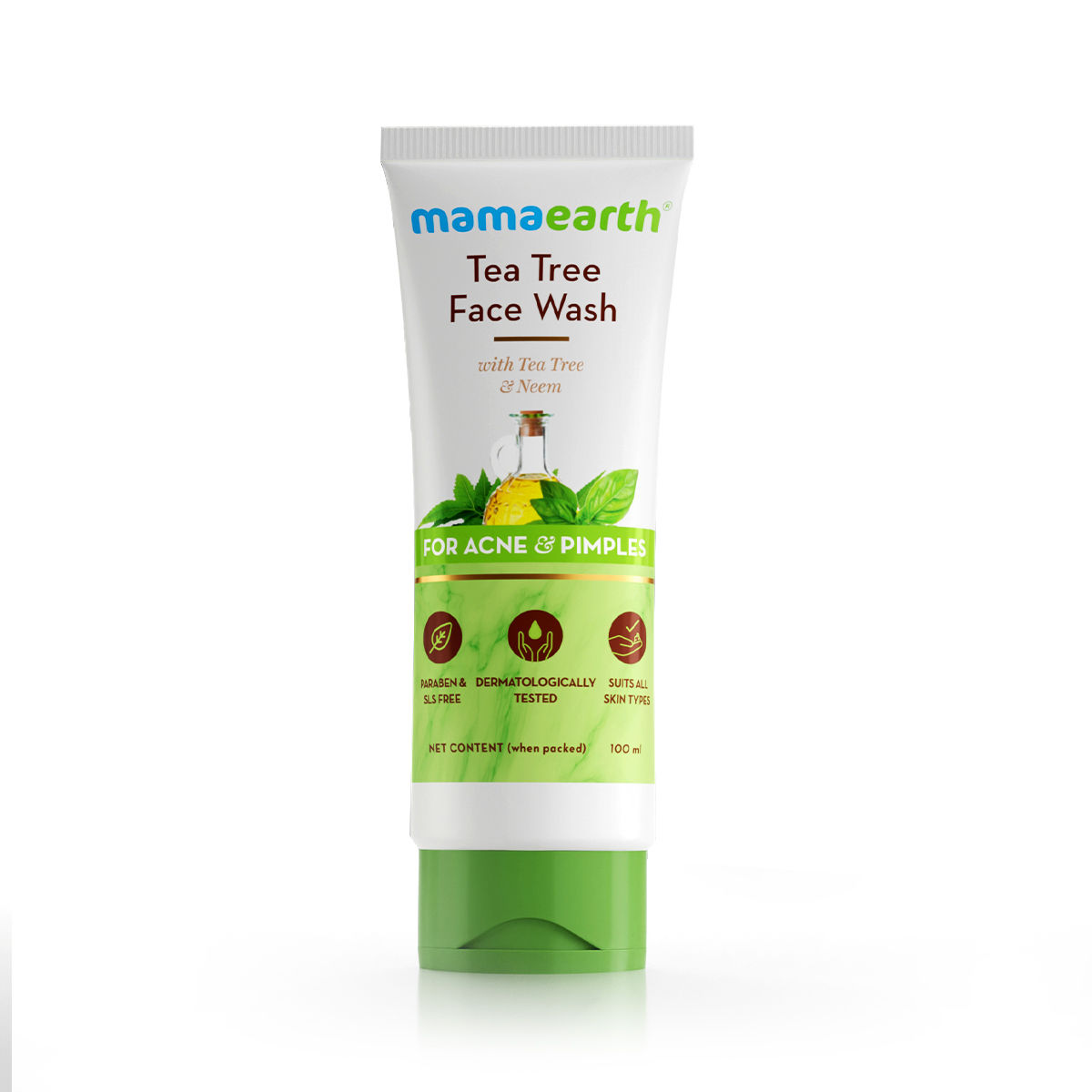 Buy Mamaearth Tea Tree Natural Face Wash For Acne & Pimples Wash (100 ml) - Purplle