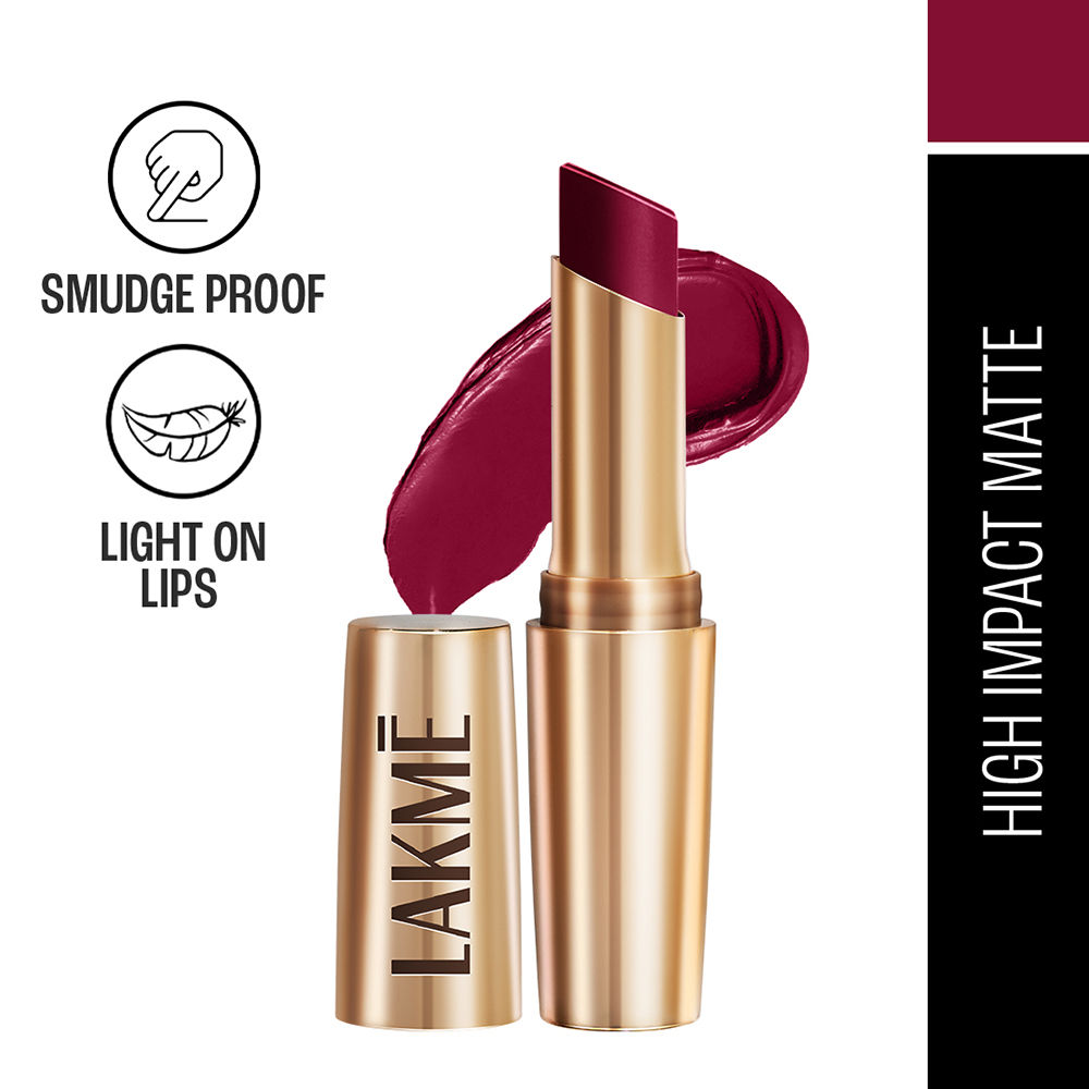 Buy Lakme 9to5 Powerplay Priming Matte Lipstick, Lasts 16hrs, Red Velvet, 3.6g - Purplle