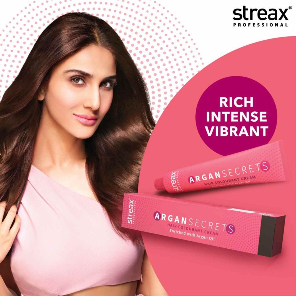 Buy Streax Professional Argan Secret Hair Colourant Cream - Natural Black 1 (60 g) - Purplle