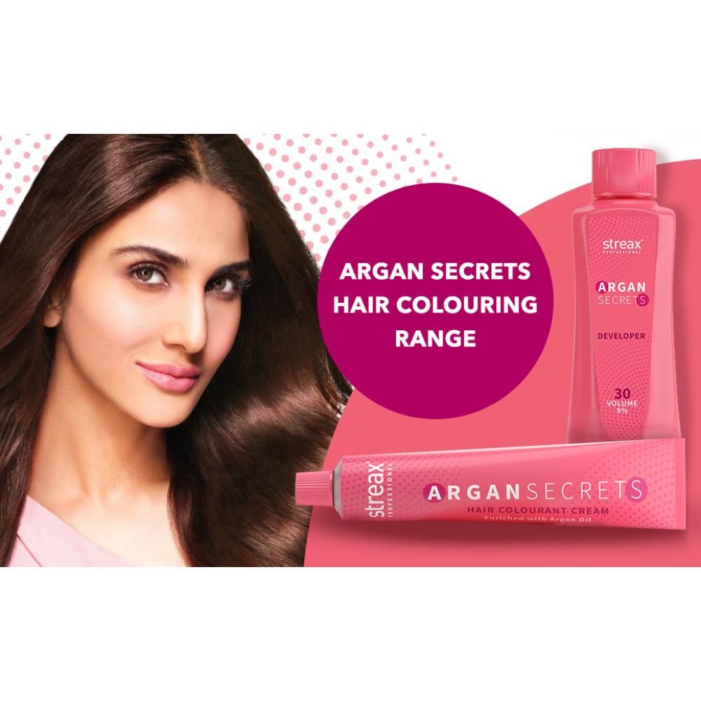 Buy Streax Professional Argan Secret Hair Colourant Cream - Copper Light Brown 5.4 (60 g) - Purplle
