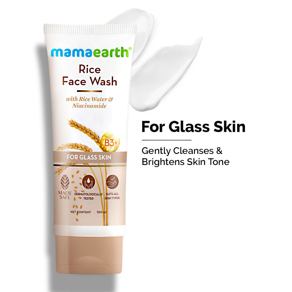 Buy Mamaearth Rice Face Wash With Rice Water & Niacinamide for Glass Skin (100 ml) - Purplle