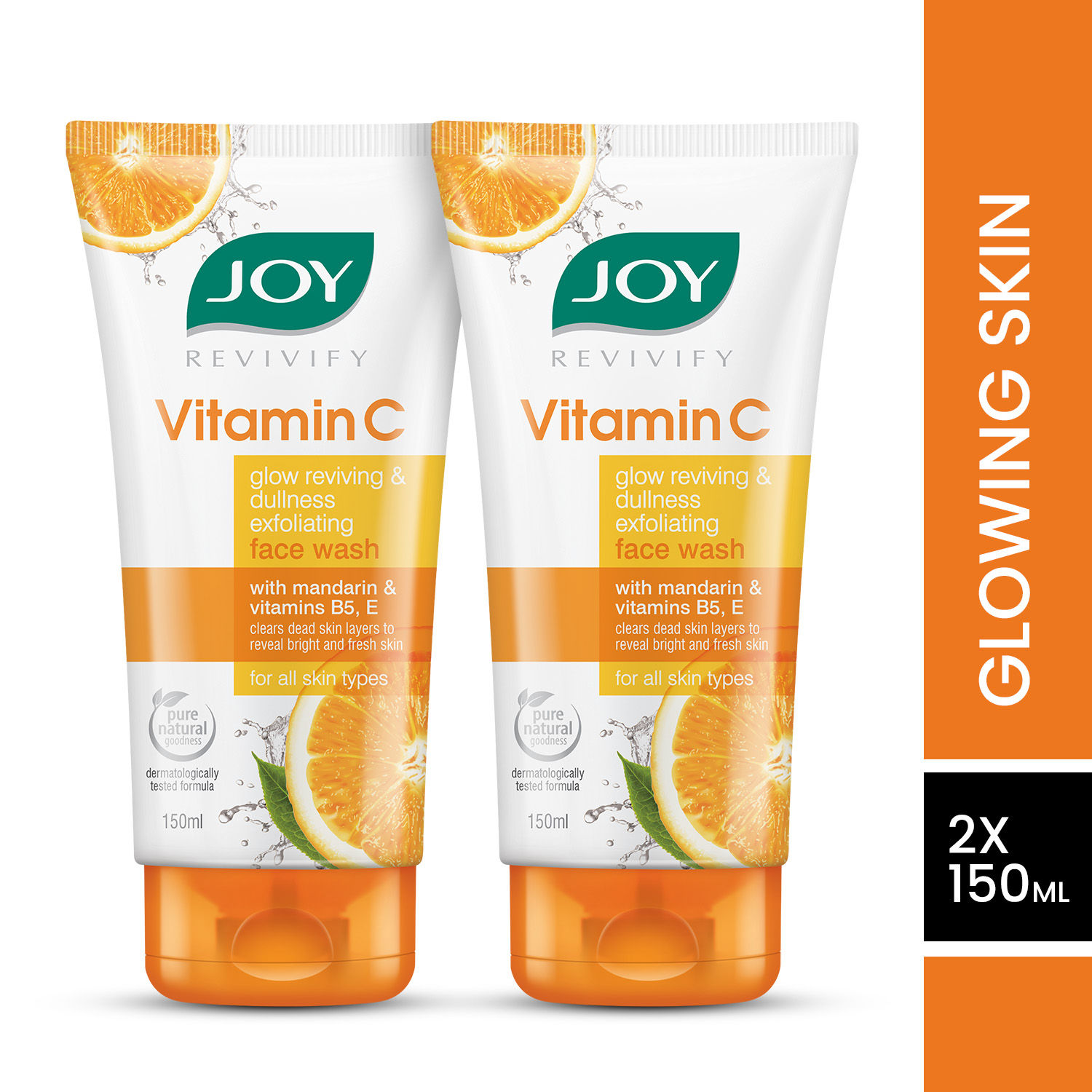 Buy Joy Revivify Skin Brightening Vitamin C Face Wash (Combo Pack 2X150ml) - Purplle