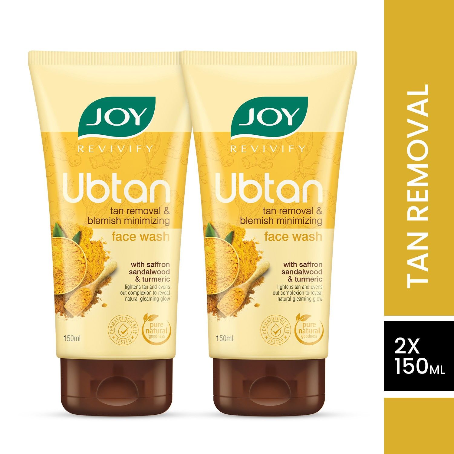 Buy Joy Revivify Tan Removal Ubtan Face Wash (Combo Pack of 2X150ml) - Purplle